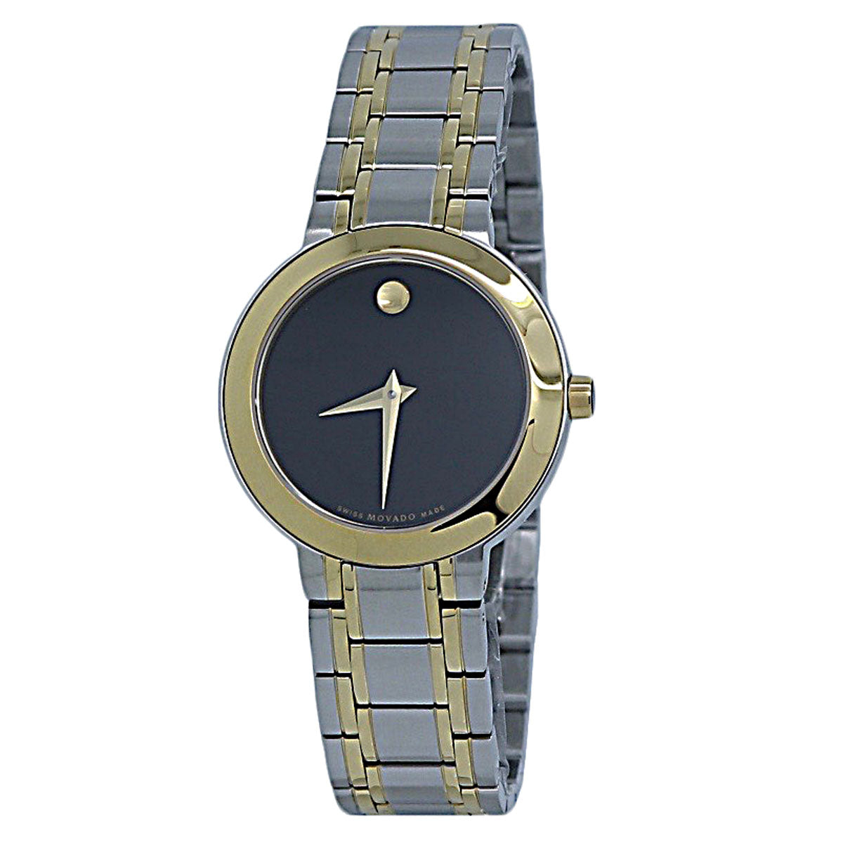 Movado Stiri Black Dial Two Tone Ladies Watch 0607281 pass the watch