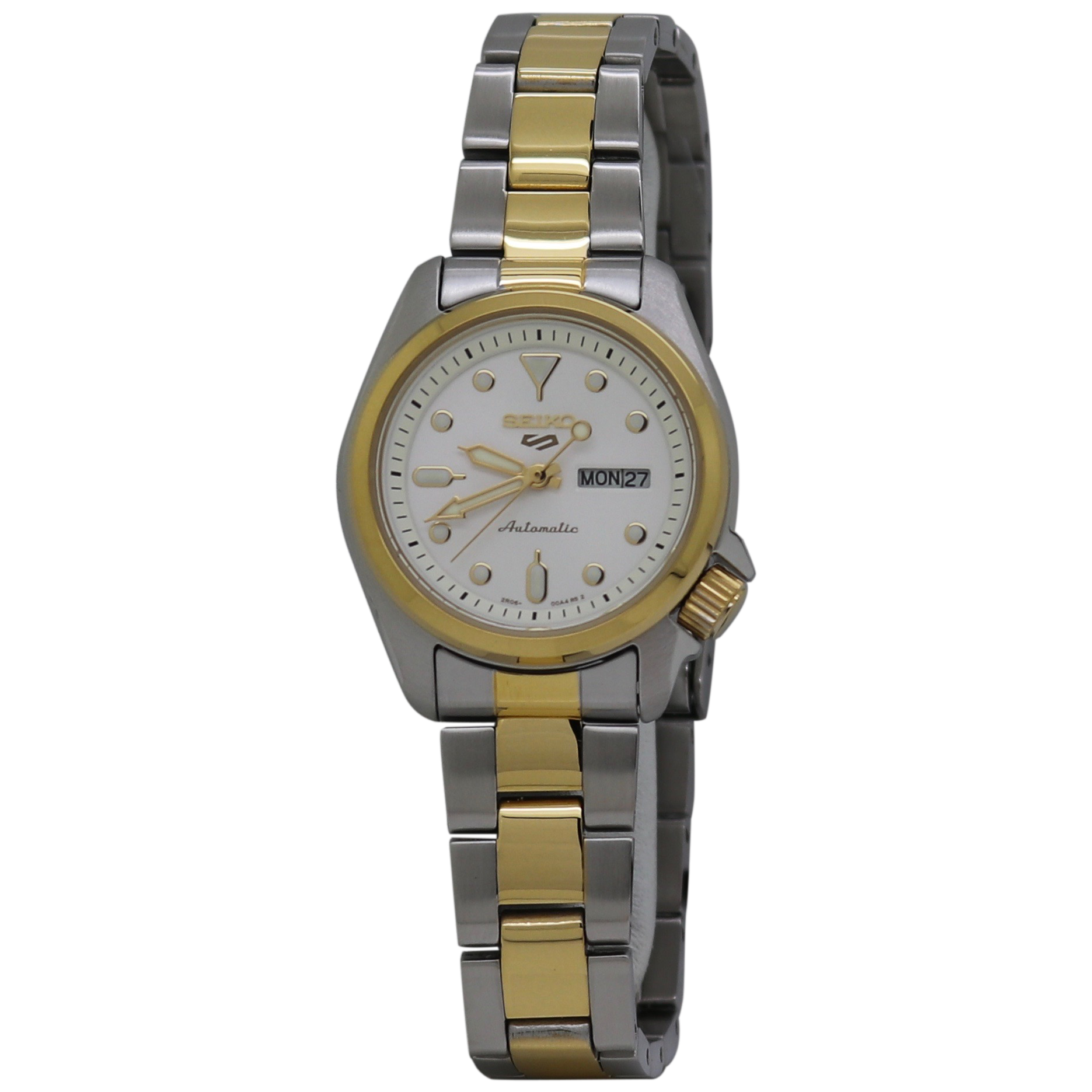 【SEIKO】5 Sports White Dial Two-tone Ladies Watch Amazon.com: SEIKO 5 Sports White Dial Two-Tone Ladies Watch