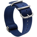 Blue NATO Nylon Watch Band Military Heavy Duty 18MM/22MM