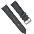 Alligator Embossed Genuine Leather Watch Band- Quick Release- Grey - pass the watch