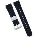 Black Soft Silicone Diver Watch Band- Replacement for Seiko Diver Watch