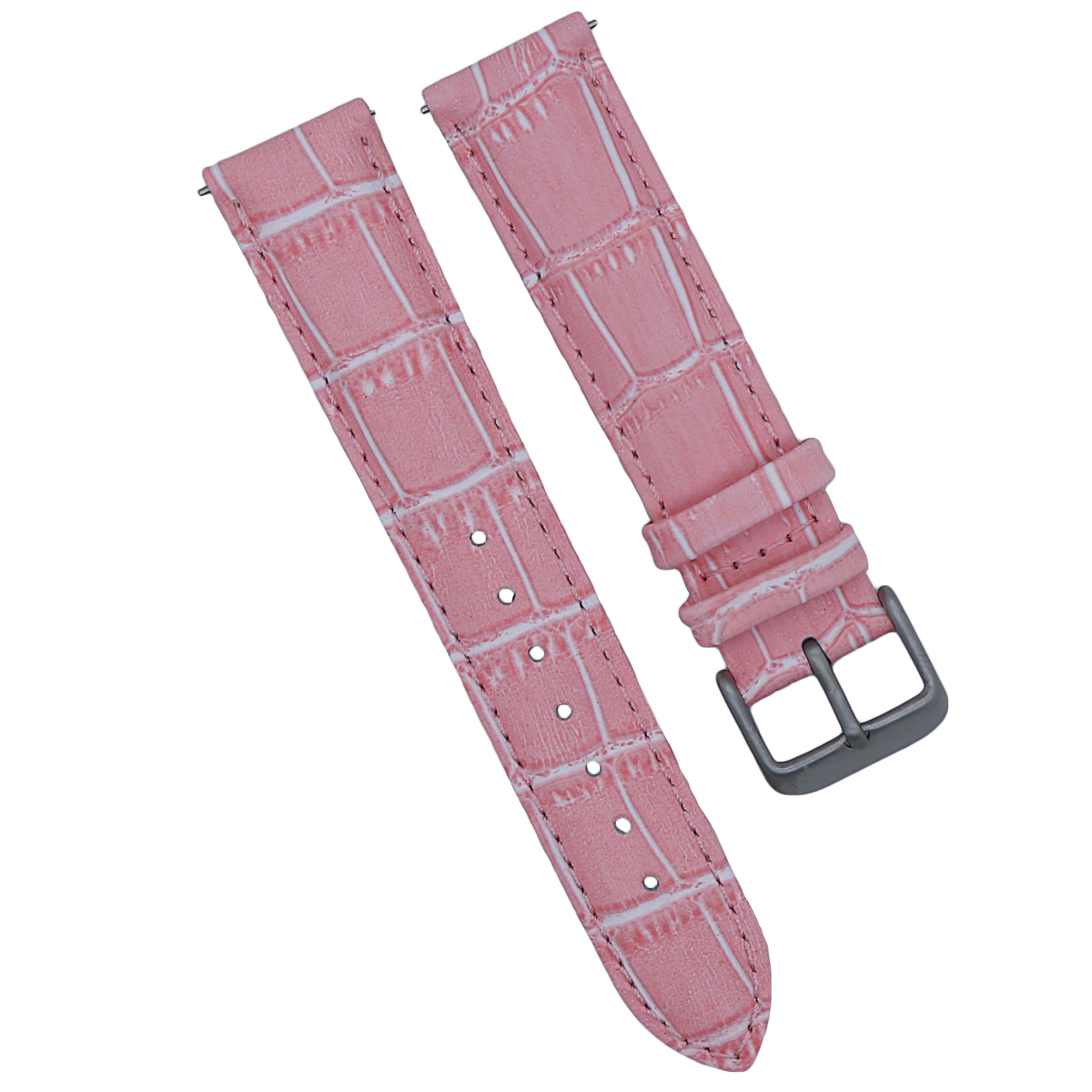 Crocodile Skin Watch Strap, Pink