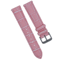 Alligator Embossed Genuine Leather Watch Band- Quick Release- Pink - pass the watch