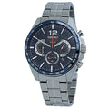 Seiko Chronograph Blue Dial Stainless Steel Men's Watch SSB345 - pass the watch