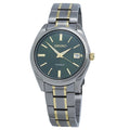 Seiko Quartz SUR377 Green Dial Two-Tone Titanium Bracelet Men's Watch