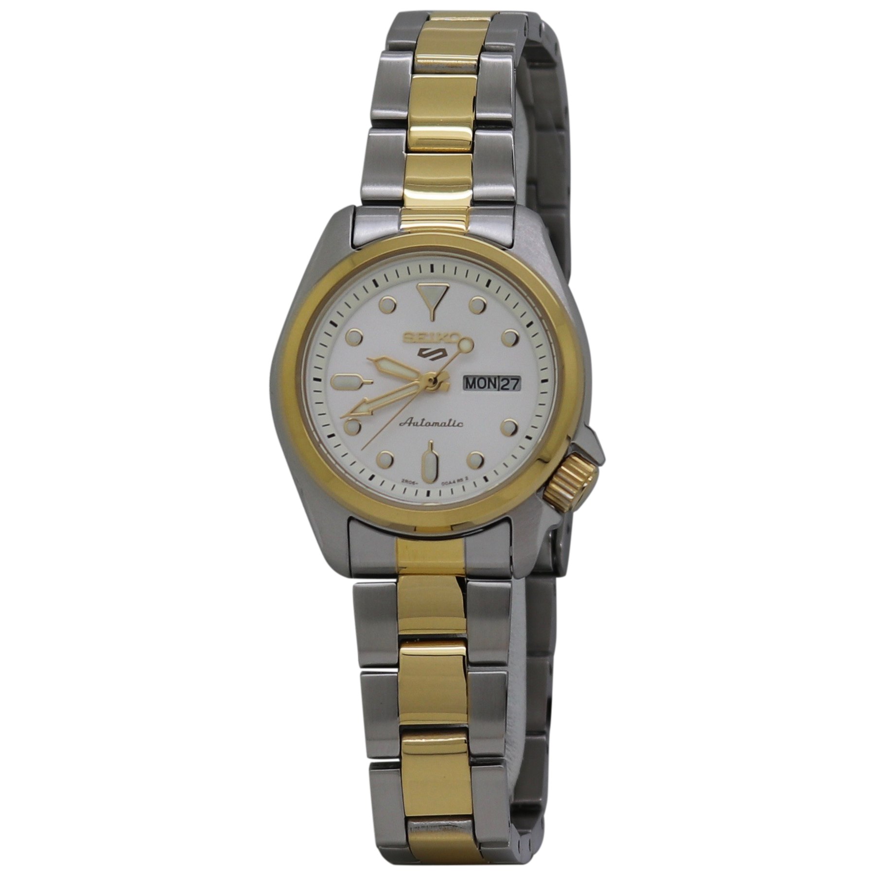 Seiko 5 Sports Ladies Automatic White Dial Two Tone Watch SRE004K1 seiko-5-sports-ladies-automatic-white-dial-two-tone-watch-sre004k1