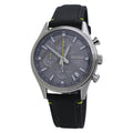Seiko Chronograph Tachymeter Grey Dial Canvas Leather Strap Men's Watch SSB423