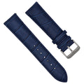 Alligator Embossed Genuine Leather Watch Band- Quick Release- Blue - pass the watch