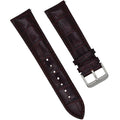 Alligator Embossed Genuine Leather Watch Band- Quick Release- Brown/Red - pass the watch