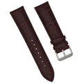 Alligator Embossed Genuine Leather Watch Band- Quick Release- Brown - pass the watch