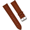 Alligator Embossed Genuine Leather Watch Band- Quick Release- Camel - pass the watch