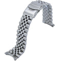 Solid 316L Stainless Steel Jubilee Watch Band - 22MM- Solid Curved End Link Made to Fit Orient Diver Watch FAA Models