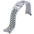 Solid 316L Stainless Steel Jubilee Watch Band - 22MM- Solid Curved End - Made to Fit Seiko SKX Models