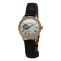 Orient Star Open Heart Champagne Dial Brown Leather Strap Ladies Dress Watch