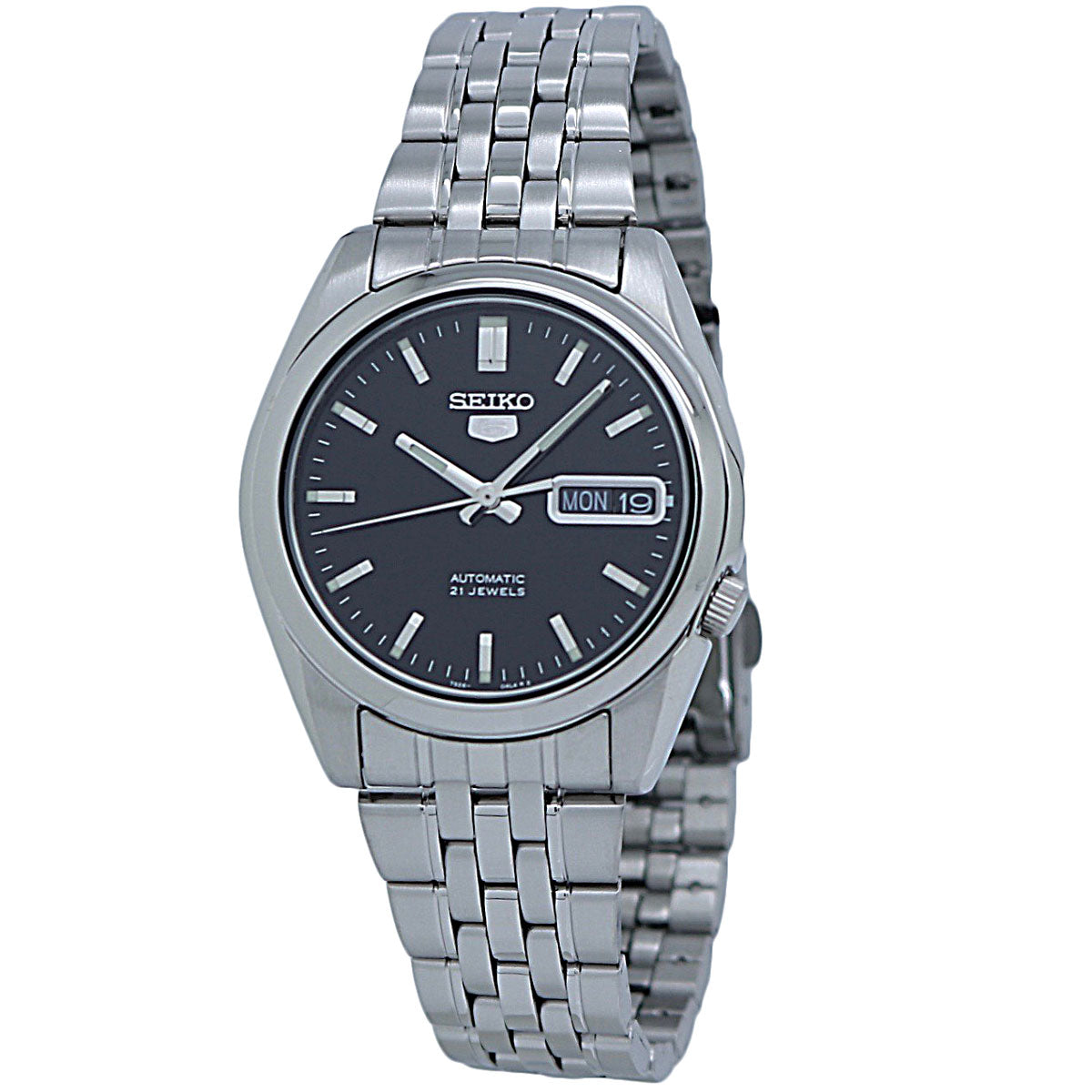 Seiko 5 Automatic Black Dial Stainless Steel Men's Watch SNK361 – pass ...