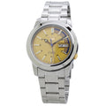 Seiko 5 Automatic Men's Yellow Dial Stainless Steel Watch SNKK29