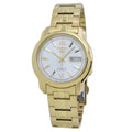 Seiko 5 Silver Dial Gold-Tone Stainless Steel Men's Watch SNKK84 - pass the watch