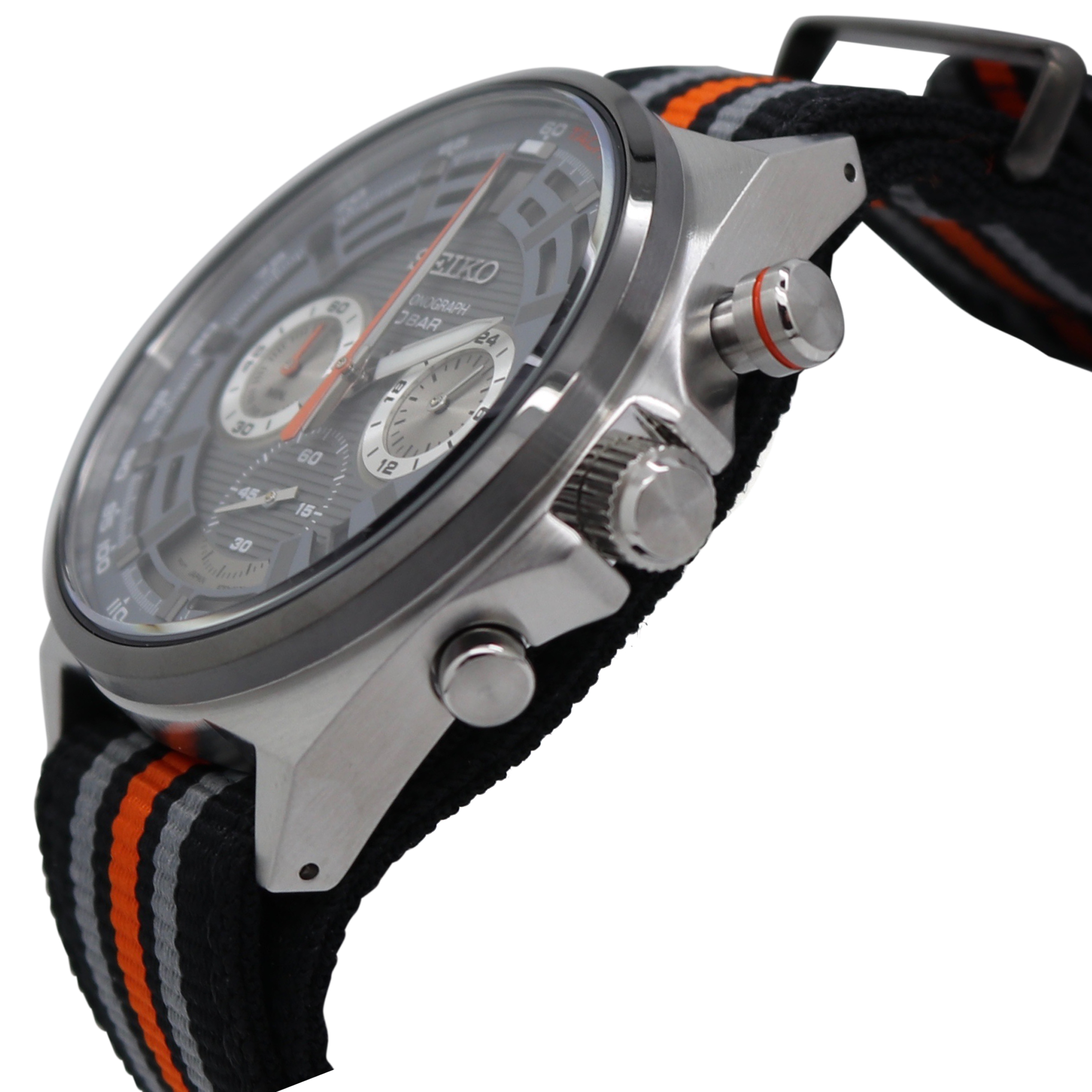 Seiko Neo Sport\'s Chronograph Grey Dial Nylon Strap Men\'s Watch SSB403 –  pass the watch