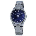 Seiko Noble Quartz Blue Dial Stainless Steel Ladies Watch SUR425 - pass the watch