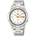 Seiko Men's SNKK07 5 Stainless Steel White Dial Watch - pass the watch
