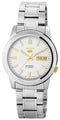 Seiko Men's SNKK09K1S Stainless-Steel Analog with White Dial Watch - pass the watch