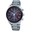Seiko Chronograph Solar Red Dial Stainless Steel Men's Watch SSC771