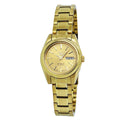 Seiko 5 Automatic Gold-Tone Stainless Steel Ladies Watch SYMK20 - pass the watch
